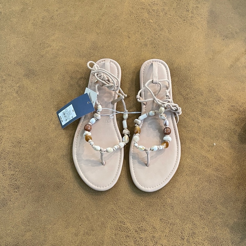 Universal Thread Beaded Cream Sandals